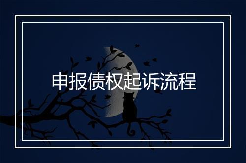 申报债权起诉流程