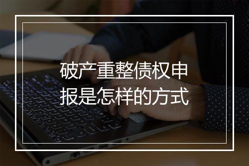 破产重整债权申报是怎样的方式