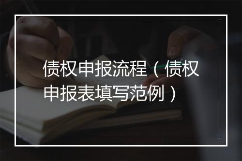 债权申报流程（债权申报表填写范例）