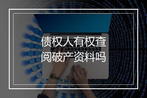 债权人有权查阅破产资料吗