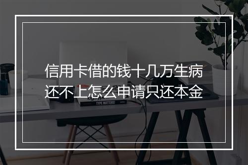 信用卡借的钱十几万生病还不上怎么申请只还本金