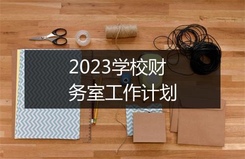 2023学校财务室工作计划
