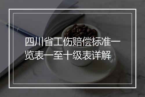 四川省工伤赔偿标准一览表一至十级表详解