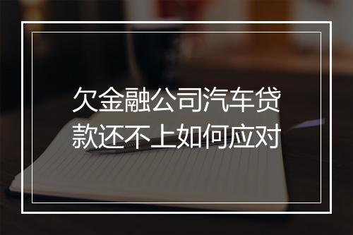 欠金融公司汽车贷款还不上如何应对