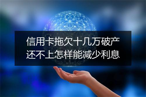 信用卡拖欠十几万破产还不上怎样能减少利息