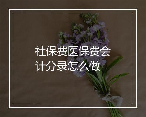 社保费医保费会计分录怎么做
