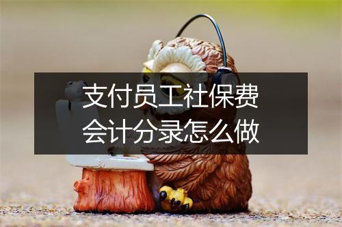 支付员工社保费会计分录怎么做
