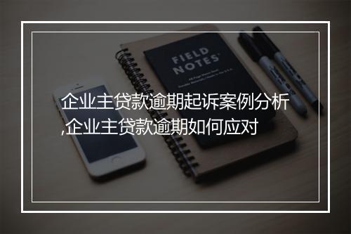 企业主贷款逾期起诉案例分析,企业主贷款逾期如何应对