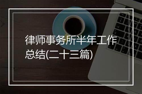 律师事务所半年工作总结(二十三篇)