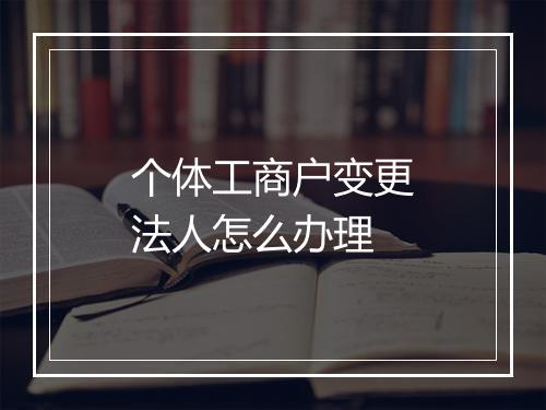 个体工商户变更法人怎么办理