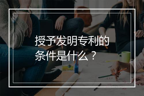 授予发明专利的条件是什么？