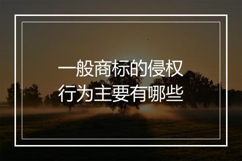 一般商标的侵权行为主要有哪些