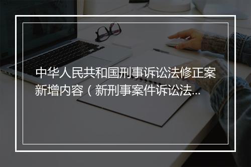 中华人民共和国刑事诉讼法修正案新增内容（新刑事案件诉讼法）