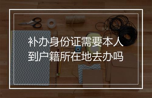 补办身份证需要本人到户籍所在地去办吗
