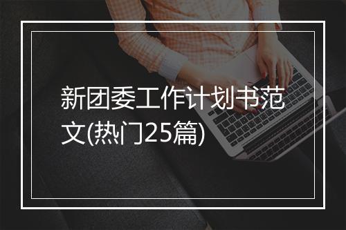 新团委工作计划书范文(热门25篇)