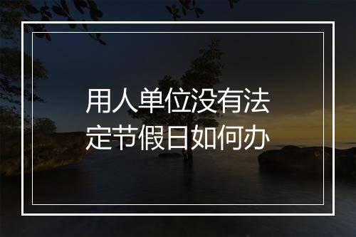 用人单位没有法定节假日如何办