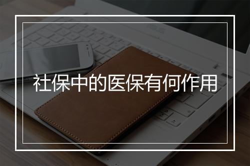 社保中的医保有何作用