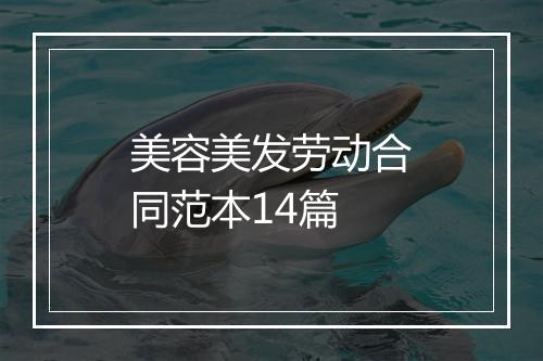 美容美发劳动合同范本14篇