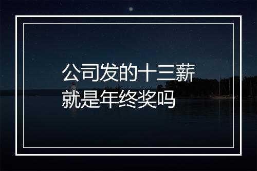 公司发的十三薪就是年终奖吗