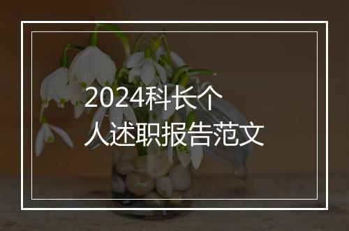 2024科长个人述职报告范文
