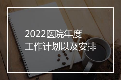 2022医院年度工作计划以及安排