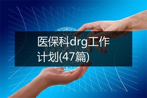 医保科drg工作计划(47篇)
