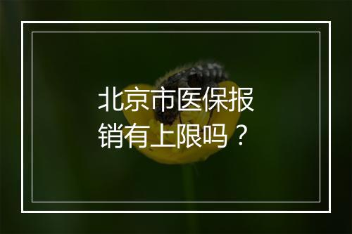 北京市医保报销有上限吗？