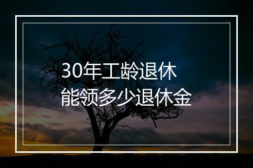30年工龄退休能领多少退休金