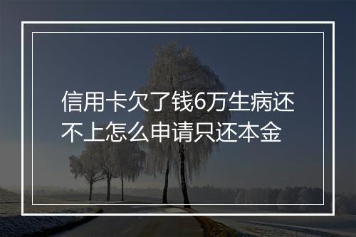 信用卡欠了钱6万生病还不上怎么申请只还本金