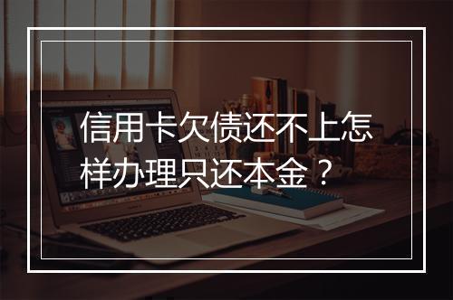 信用卡欠债还不上怎样办理只还本金？