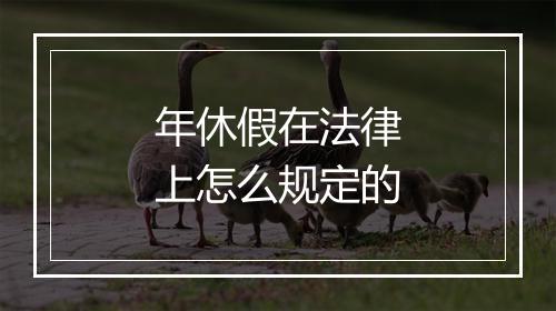 年休假在法律上怎么规定的