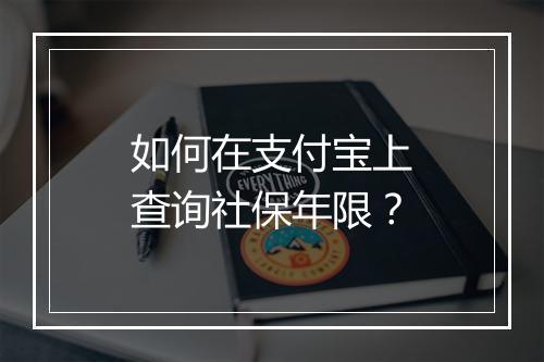 如何在支付宝上查询社保年限？