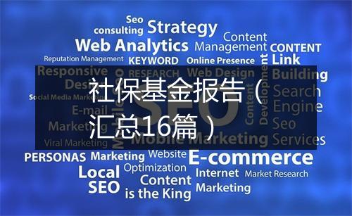 社保基金报告（汇总16篇）