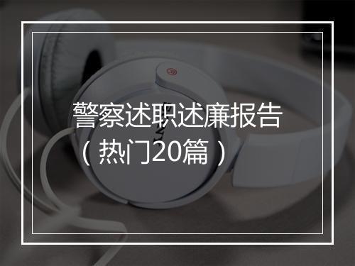 警察述职述廉报告（热门20篇）
