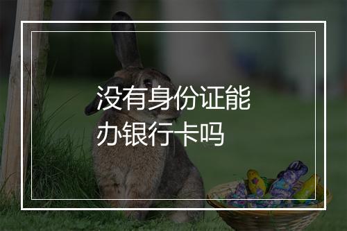 没有身份证能办银行卡吗