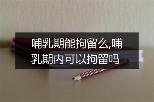 哺乳期能拘留么,哺乳期内可以拘留吗