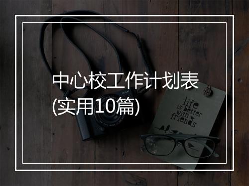中心校工作计划表(实用10篇)