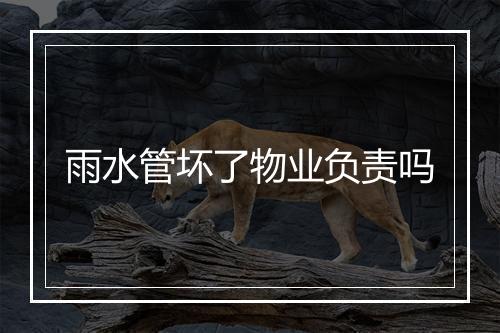 雨水管坏了物业负责吗