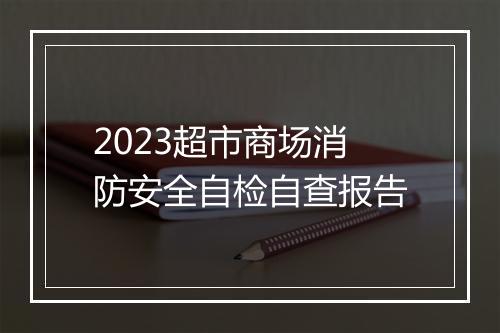 2023超市商场消防安全自检自查报告