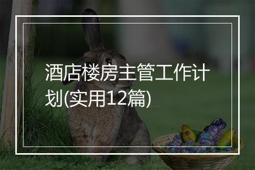 酒店楼房主管工作计划(实用12篇)