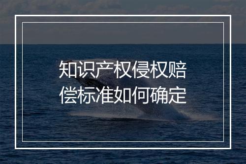知识产权侵权赔偿标准如何确定