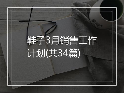 鞋子3月销售工作计划(共34篇)