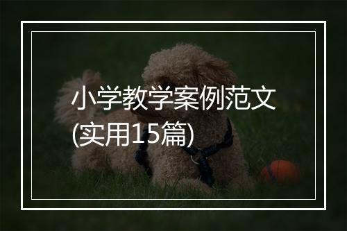 小学教学案例范文(实用15篇)