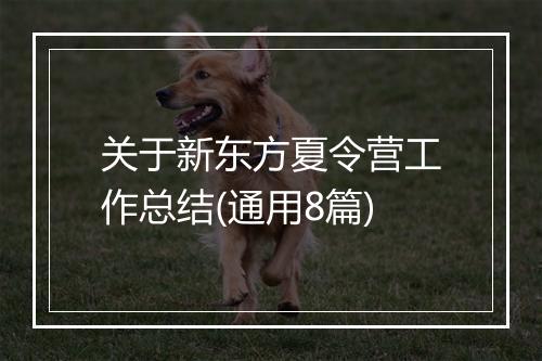 关于新东方夏令营工作总结(通用8篇)