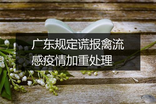 广东规定谎报禽流感疫情加重处理