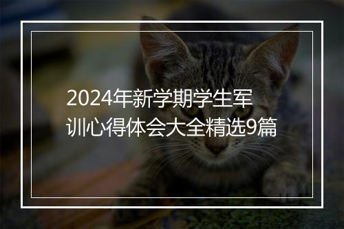 2024年新学期学生军训心得体会大全精选9篇