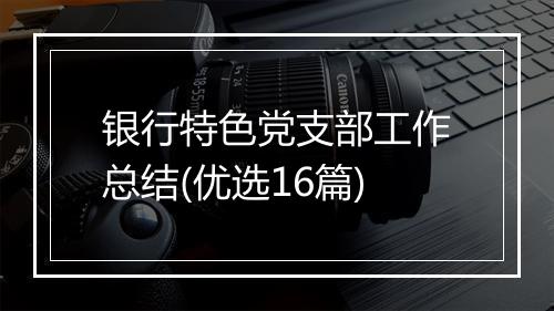 银行特色党支部工作总结(优选16篇)