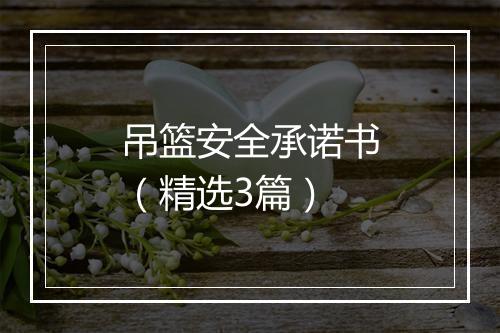 吊篮安全承诺书（精选3篇）
