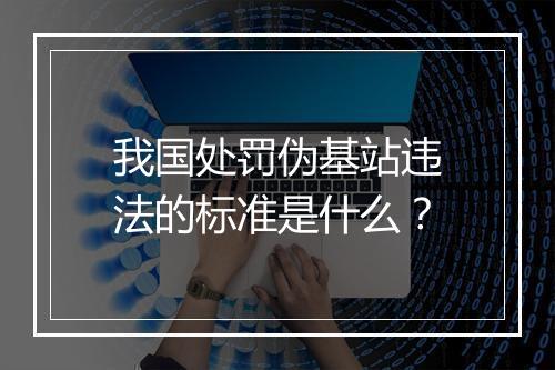 我国处罚伪基站违法的标准是什么？