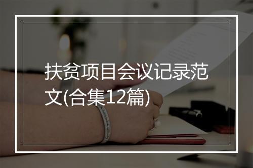 扶贫项目会议记录范文(合集12篇)